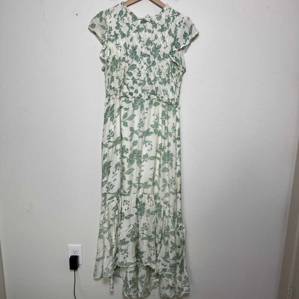 Tuckernuck Anna Cate Women Cotton Silk Maxi Dress Garden Floral Cottage Boho